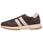 Brązowe sneakersy zamszowe Venezia V408-00395 z paskami naturalna skóra
