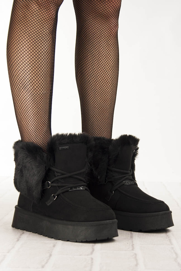 Śniegowce damskie mukluki Big Star SS274113 czarne ciepłe z futerkiem