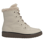 Skórzane Botki damskie Rieker Y4305-60 beżowe wygodne ocieplone