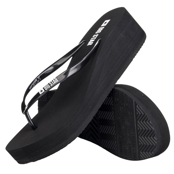 Piankowe Japonki damskie Big Star RR274A549 czarne lekkie na lato