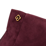 Zamszowe Botki na słupku damskie Artiker 57C0005 bordowe skórzane