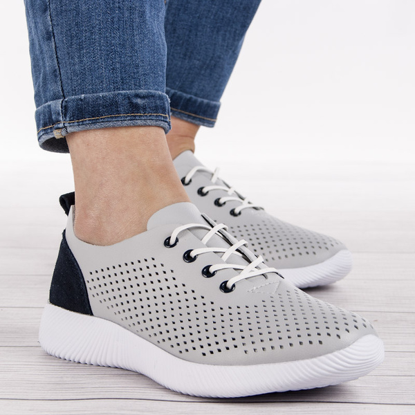 Sneakersy ażurowe Artiker 48C1481 szare 