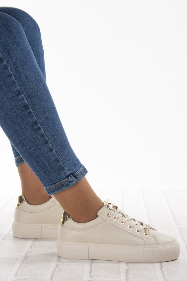 Tenisówki Big Star NN274210 beżowe sneakersy licowe sportowe