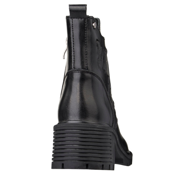 Skórzane trzewiki damskie Filippo DBT7133/25 BK czarne z motylkiem