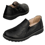 Buty na szerokie stopy damskie Potocki 90352BK czarne z zamkiem