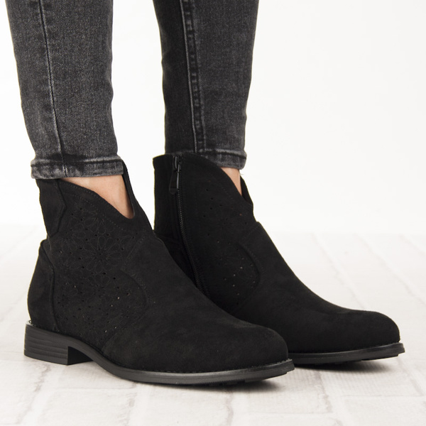 Botki kowbojki zamszowe damskie S.Barski HY52-532 czarne