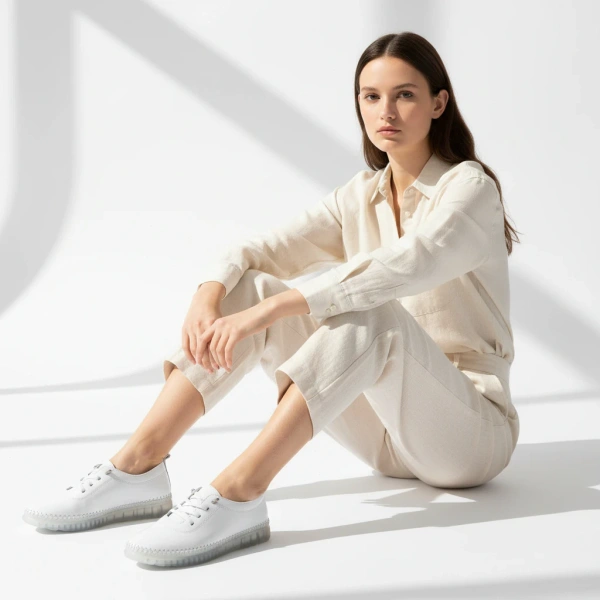 Białe półbuty skórzane T. Sokolski 303 WHT wiązane buty damskie