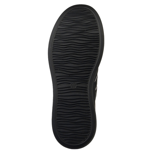 Szaresneakersy na platformie damskie Filippo DP6743/25 BK skórzane
