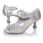 Skórzane sandałki damskie srebrne Kotyl 3825 srebrny ef buty taneczne