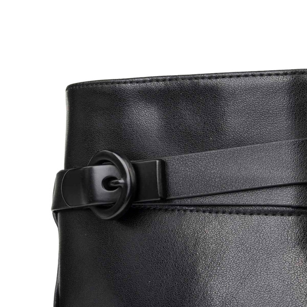 Czarne eleganckie botki damskie Filippo DBT7357/25 BK skórzane ocieplone