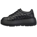 Czarne sneakersy na platformie damskie skórzane Filippo DP7285/25 BK