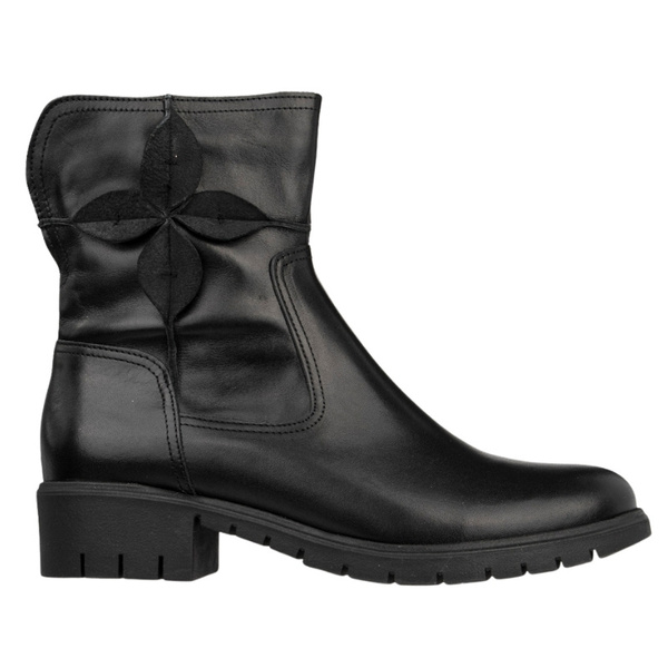 Skórzane Botki damskie Bioeco Arka 7969 czarne eleganckie ocieplone