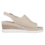 Sandały na koturnie damskie Artiker 56C0919 beige beżowe skórzane