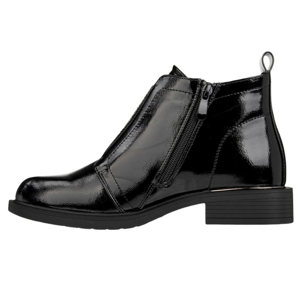 Eleganckie Botki lakierowane S.Barski HY52-506 czarne ocieplone