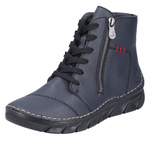 Granatowe Botki trzewiki damskie Rieker 55034-14 blue ciepłe zimowe