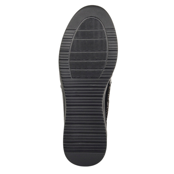 Czarne Półbuty na koturnie damskie Filippo DP6352/24 BK skórzane