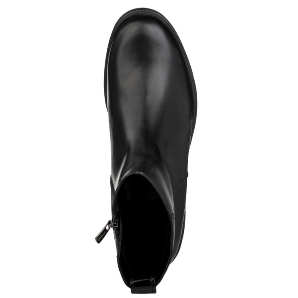 Skórzane Botki damskie Bioeco Arka 7911 czarne eleganckie ocieplone