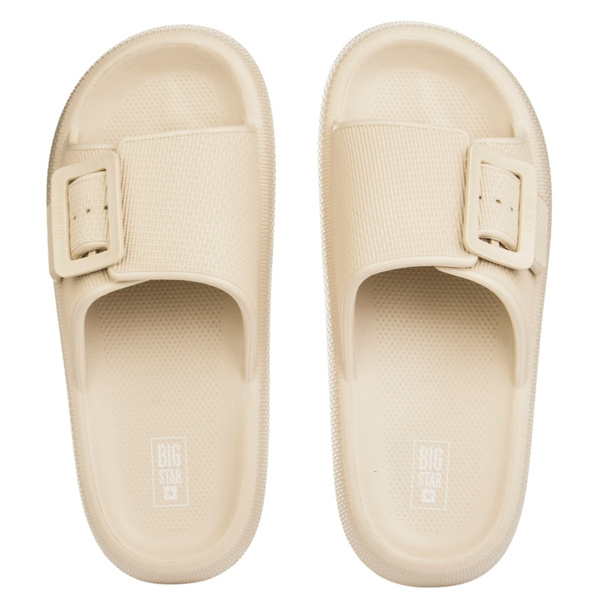 Damskie Klapki na platformie Big Star RR274A582 beżowe eva lekkie