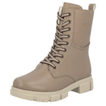 Botki na grubej podeszwie damskie Rieker Y7116-20 beżowe skórzane