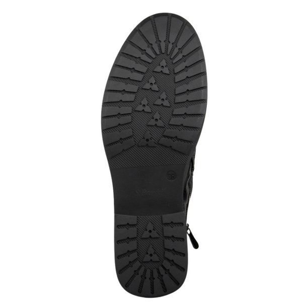 Eleganckie Botki lakierowane S.Barski HY52-506 czarne ocieplone