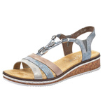 Sandały damskie Rieker V36G4-40 bleu kombi niebieskie wygodne lekkie