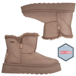 Śniegowce damskie mukluki Big Star SS274117 beżowe ciepłe z futerkiem
