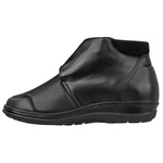 Skórzane botki damskie na rzepy Axel 1726 czarne tęgość H na haluksy