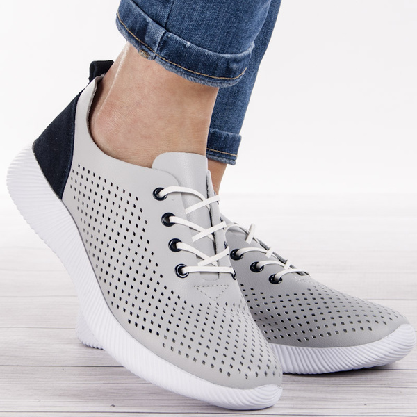 Sneakersy ażurowe Artiker 48C1481 szare 