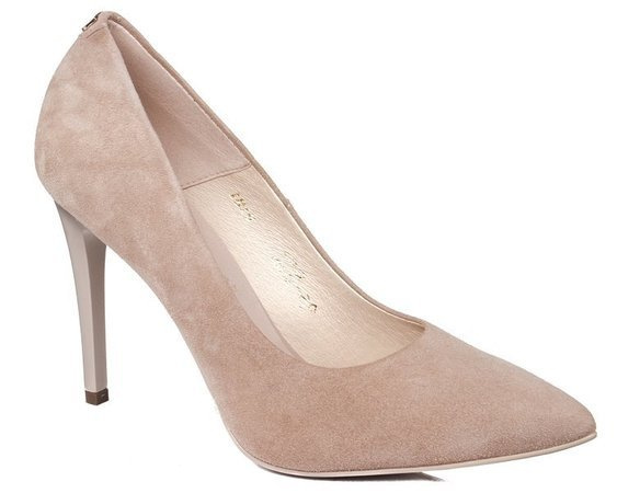 Szpilki Sala 1810/140 beż zamsz