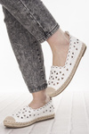 Espadryle damskie Potocki 16348WH białe materiałowe lekkie ażurowe