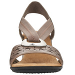 Wsuwane Sandały na klocku damskie Rieker 64677-64 beige beżowe