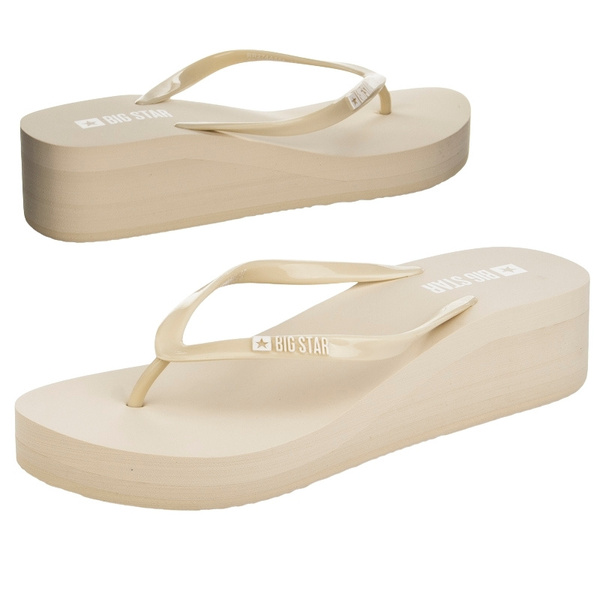 Piankowe Japonki damskie Big Star RR274A551 beżowe lekkie na lato