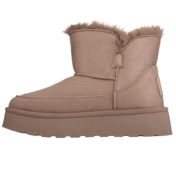 Śniegowce damskie mukluki Big Star SS274117 beżowe ciepłe z futerkiem