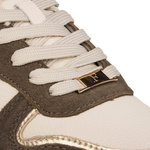 Sneakersy sportowe na platformie damskie Filippo DP7103 WH BR skórzane