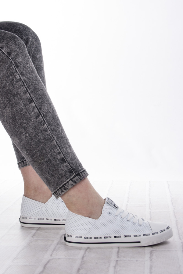 Białe trampki ażurowe damskie eko skórzane Big Star FF274024 white