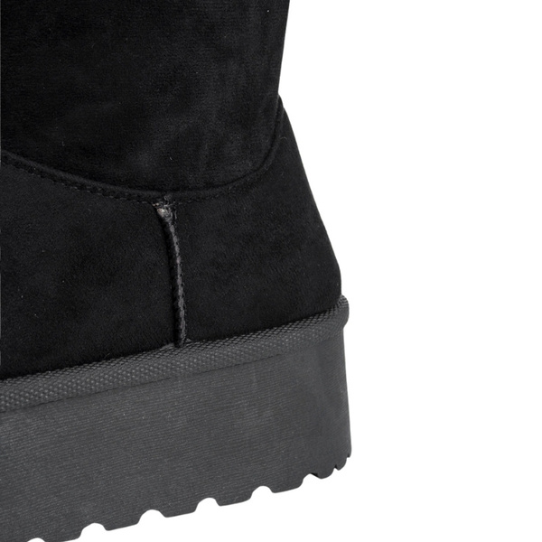 Czarne Kozaki damskie Big Star SS274264 za kolano elastyczne na platformie