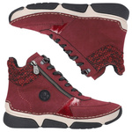 Czerwone sneakersy zimowe botki Rieker 45960-35 red skórzane 