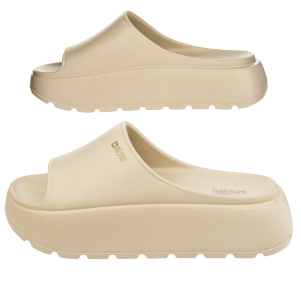 Damskie Klapki na platformie Big Star RR274A569 beżowe eva lekkie