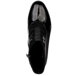 Lakierowane Botki damskie D&A S.Barski MR52-144 czarne skórzane