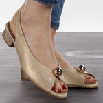 Złote sandałki damskie z kulką T.Sokolski 136 gold S