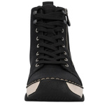 Czarne botki sportowe damskie Rieker 45920-01 ocieplone sneakersy