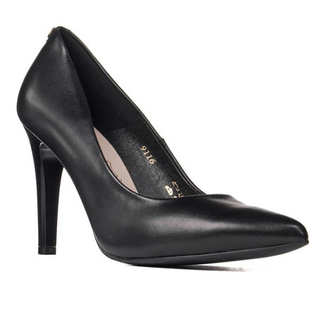 Szpilki skórzane Sala 9116/08 czarne