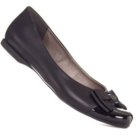 Baleriny damskie Agasi SZYK cz lakl cz lico