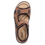Brązowe Sandały trekkingowe męskie Rieker 26156-25 brown na rzepy