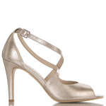 Złote sandałki na szpilce skórzane Kotyl 5947 złoty vera buty ślubne