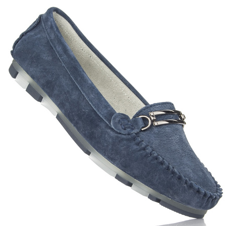 Mokasyny Filippo DP1202 granatowy skóra