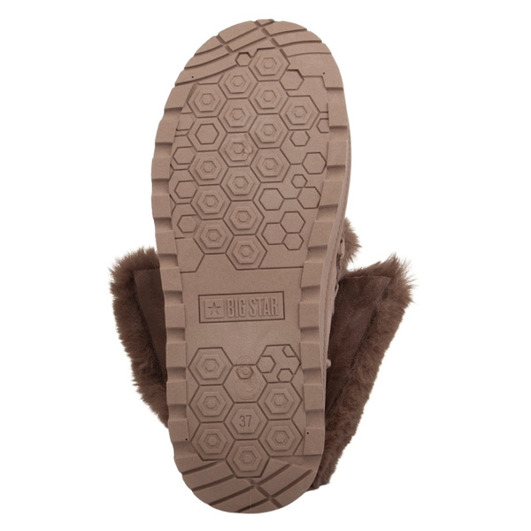 Śniegowce damskie mukluki Big Star SS274114 beżowe ciepłe z futerkiem