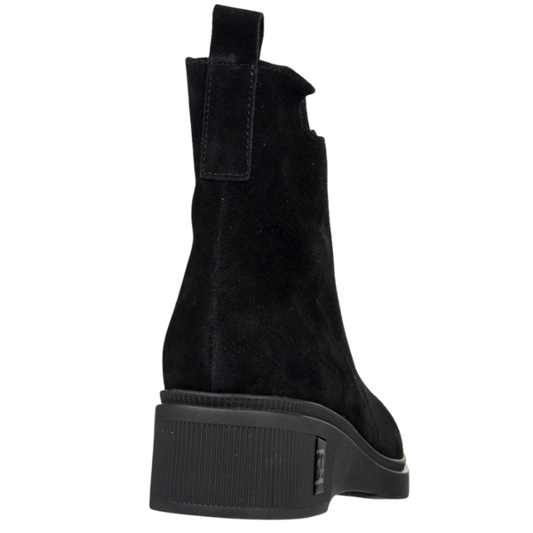 Skórzane Botki damskie na koturnie T.Sokolski CF 69 BLK Z czarne