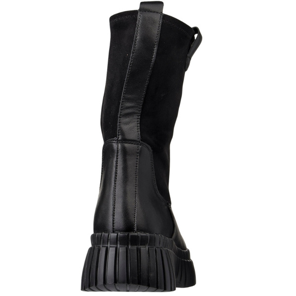 Czarne botki damskie Filippo DBT7163/25 BK skórzane ze stretchem