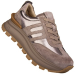 Beżowe sneakersy na platformie damskie Filippo DP7408 TP skórzane